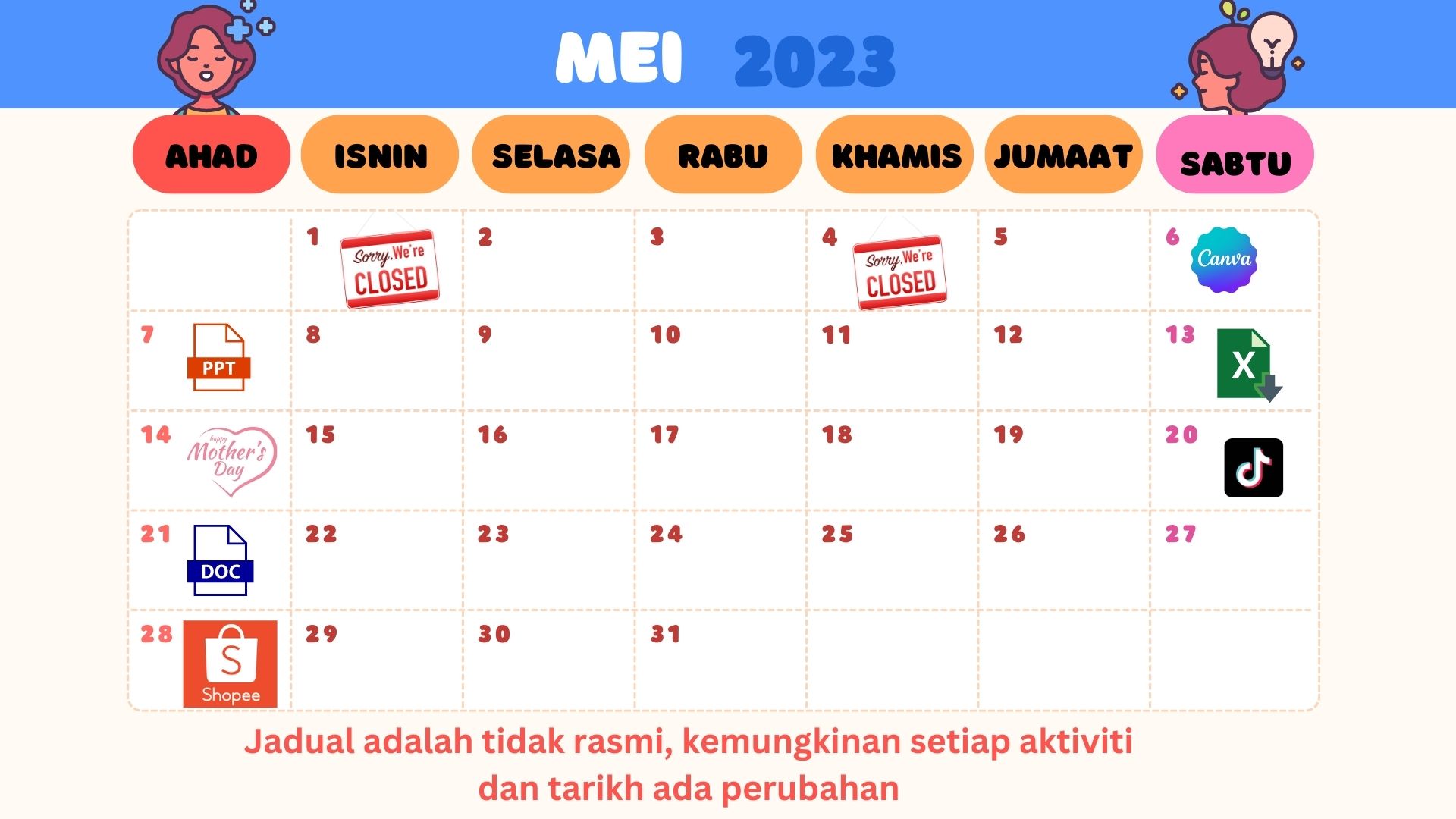 JADUAL AKTIVITI MEI 2023