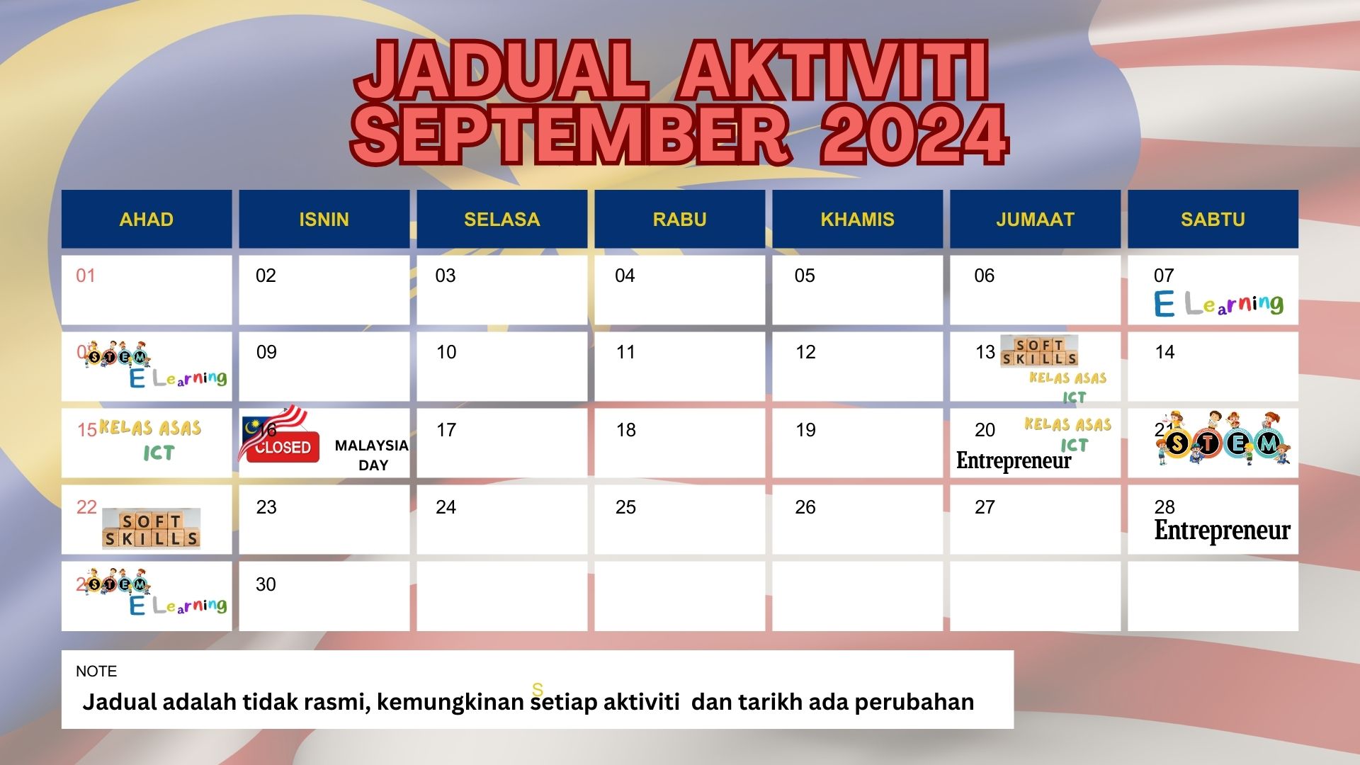 Jadual Aktiviti September 2024