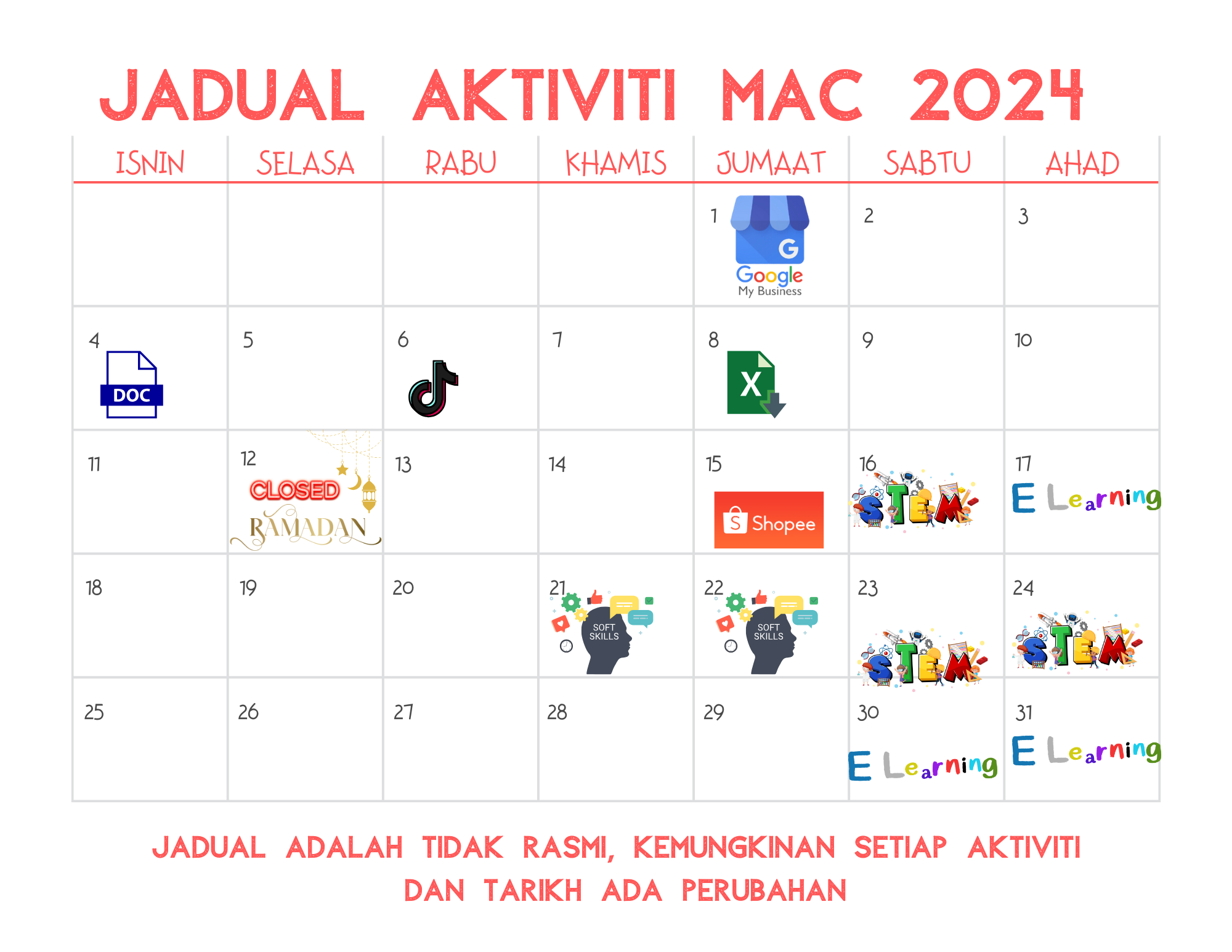 JADUAL AKTIVITI MAC 2024