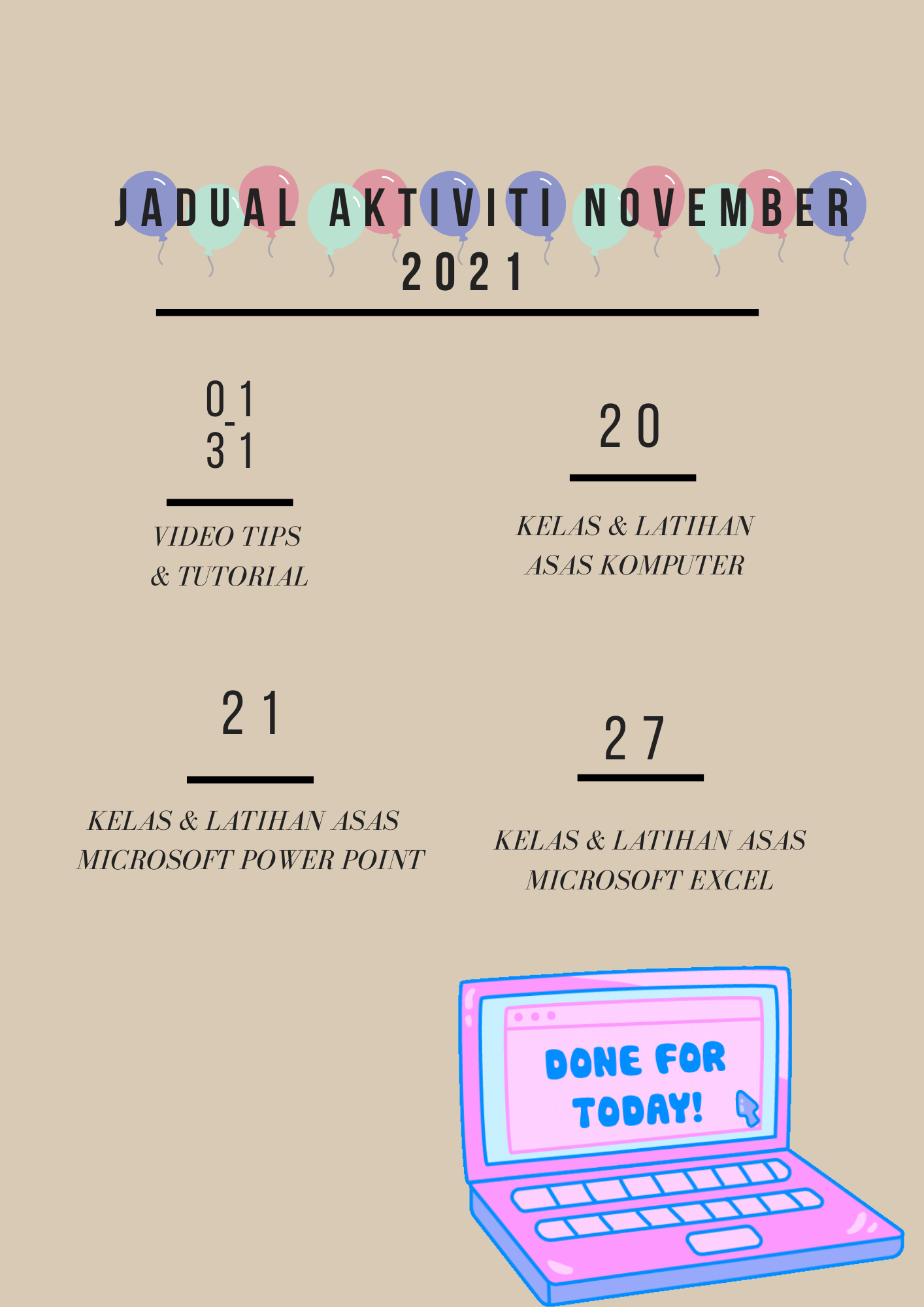 JADUAL AKTIVITI NOVEMBER 2021